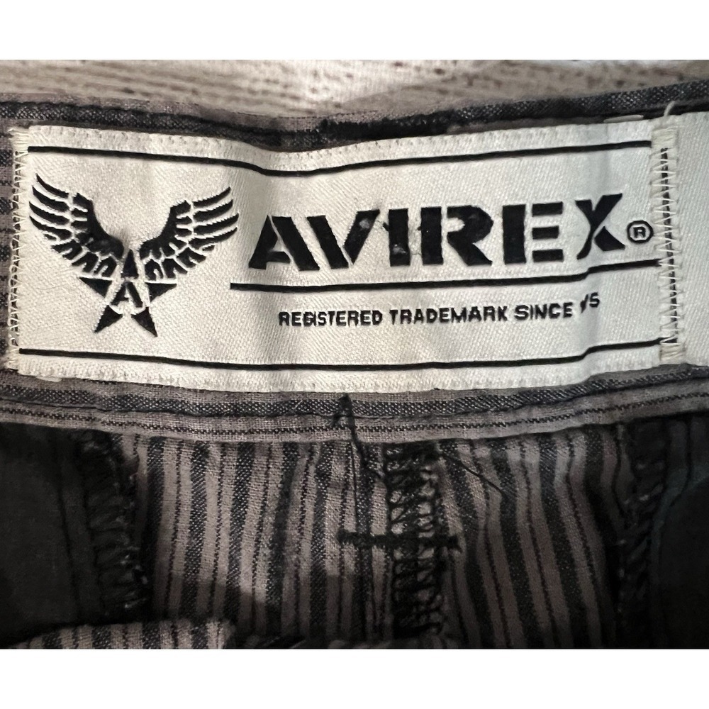 Avirex men's 34 skater board shorts Striped‎ Cotton Grunge Streetwear Sporty - Picture 3 of 5